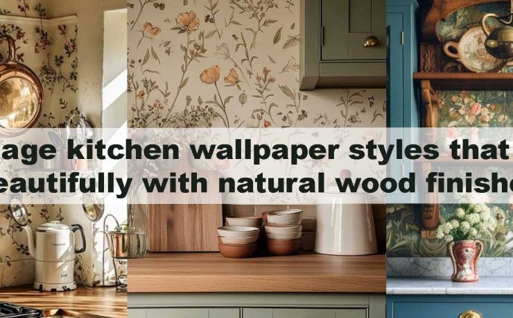 Vintage kitchen wallpaper styles that pair beautifully with natural wood finishes