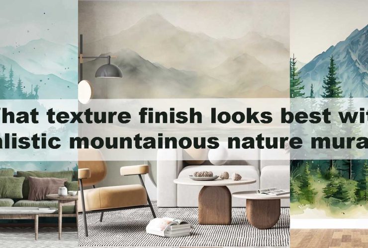 What texture finish looks best with realistic mountainous nature murals?