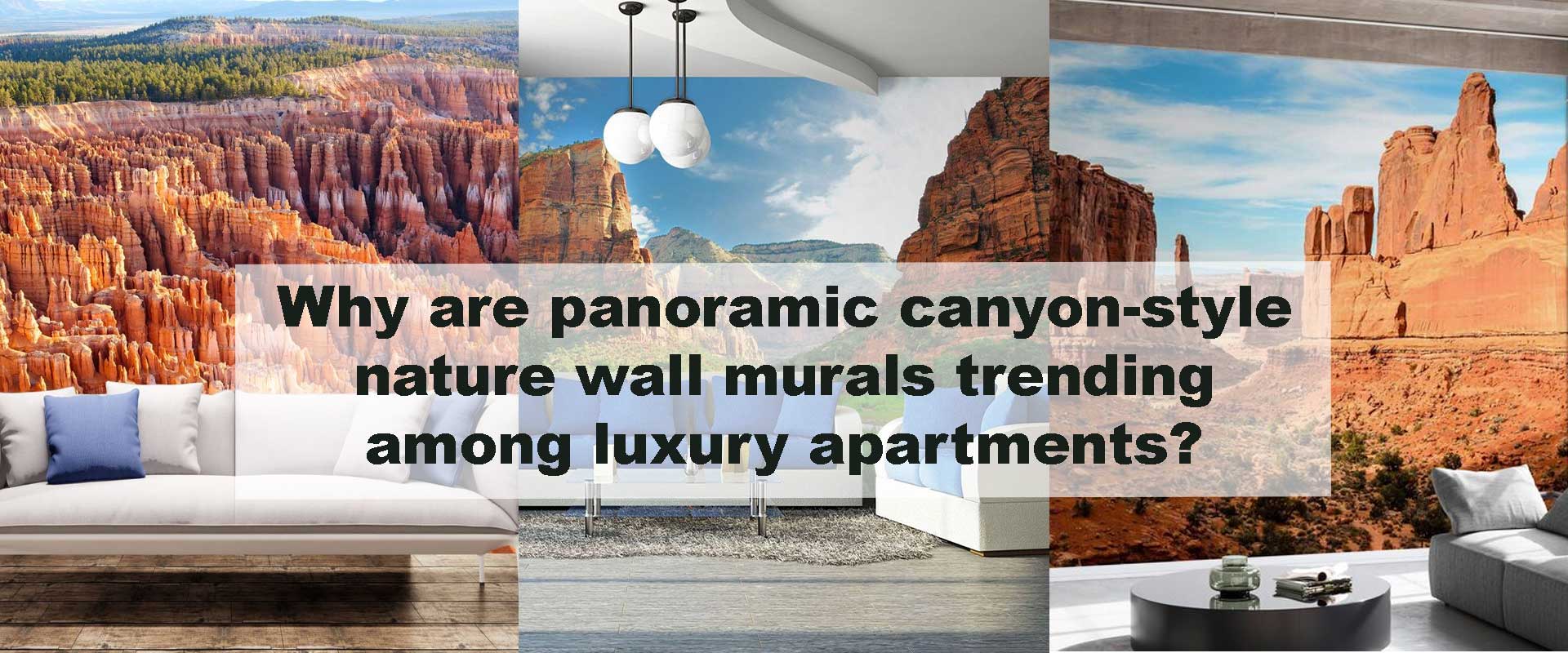 Why are panoramic canyon-style nature wall murals trending among luxury apartments?