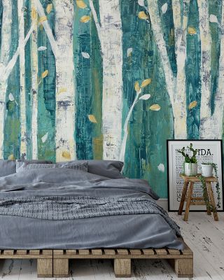 Birches in Spring Nature-Inspired Wallpaper