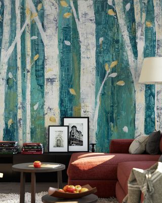 Birches in Spring Nature-Inspired Wallpaper