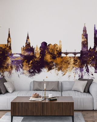 Cork Ireland Skyline Purple & Gold