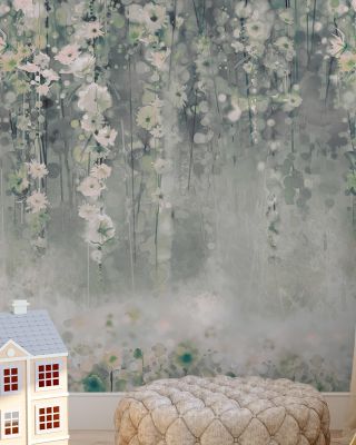 Wisteria Green Wallpaper