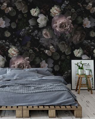 Blooming Rose Garden Floral Wallpaper