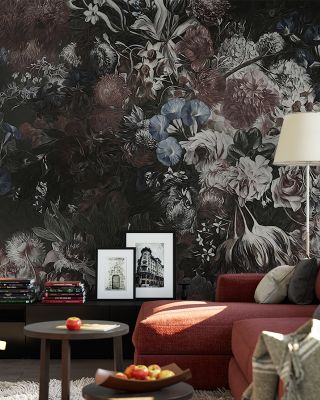 Flower Bed Floral Pattern Wallpaper