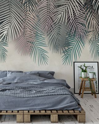 Palms Up Ahead Tropical Path Wallpaper