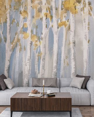 Bright Birches Scenic Wallpaper
