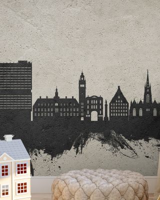 Lille France Skyline Concrete Wallpaper