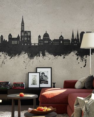 Strasbourg France Skyline Concrete Wallpaper