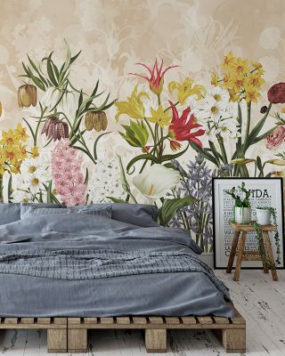 Happy Spring Flowers Vibrant Nature Wallpaper