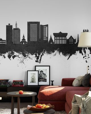Yaoundé Cameroon Skyline Black & White Wallpaper