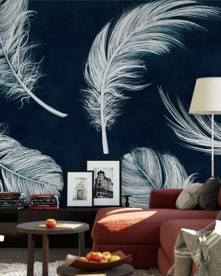 Playing Feathers Light and Airy Wallpaper