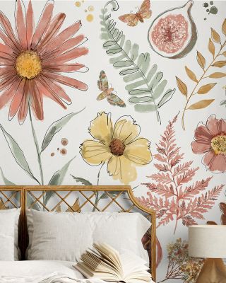 Full Bloom II Floral Wallpaper