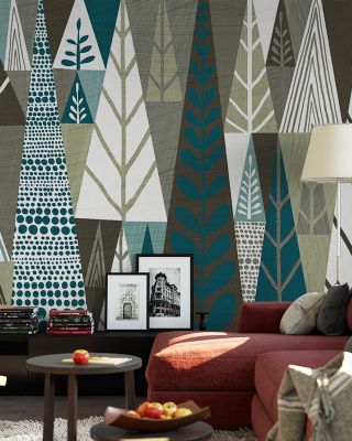 Geometric Forest Abstract Wallpaper