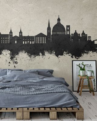 Valletta Malta Skyline Concrete Wallpaper