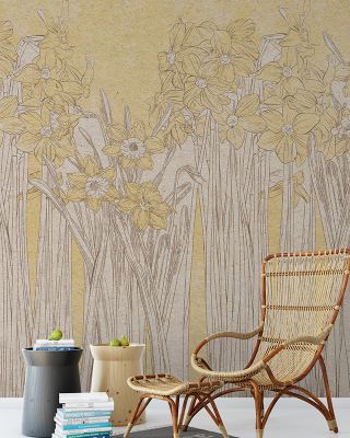 Daffodils Meetup Floral Wallpaper - Elegant Flower Design