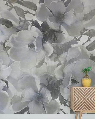 Elegant Dreaming of Magnolias Small Blue Wallpaper