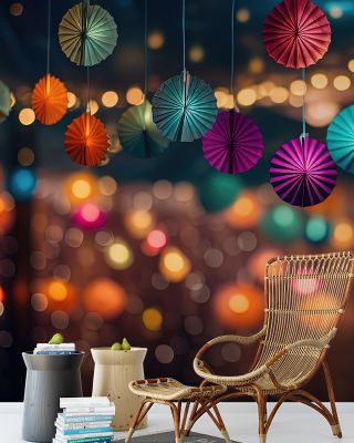 Festive Festival Room Artistic Wallpaper