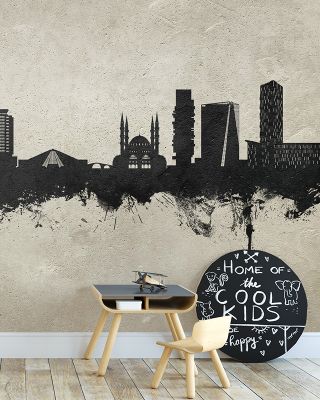Tirana Skyline Concrete Wallpaper