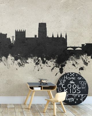 Durham England Skyline Concrete Wallpaper