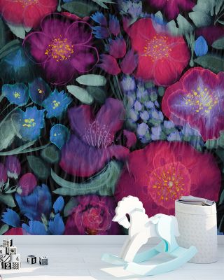 Flowershow Poppies, Cerise Wallpaper