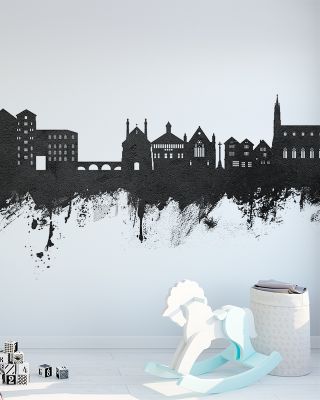 Tewkesbury England Skyline Black & White