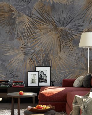 Retro Sunny Palms Tropical Wallpaper
