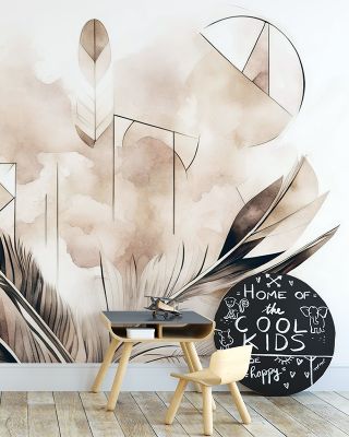 Feather Geometry Yellow Wallpaper
