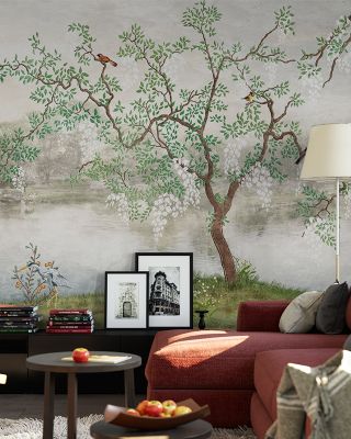 Lakeside View Tranquil Wallpaper