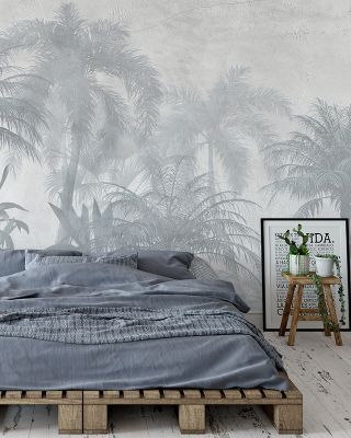 Swaying Palm Trees Tropical Wallpaper