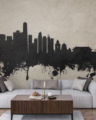 Beijing Skyline Concrete Wallpaper