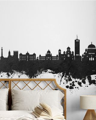 Belgrade Serbia Skyline Black & White Wallpaper