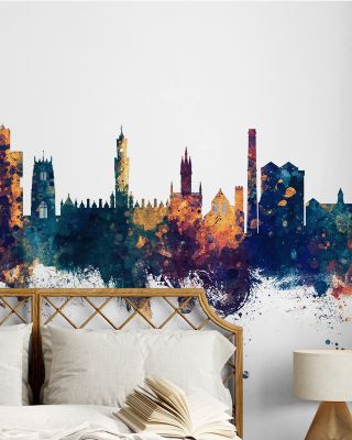 Bradford England Skyline Blue & Bronze Wallpaper