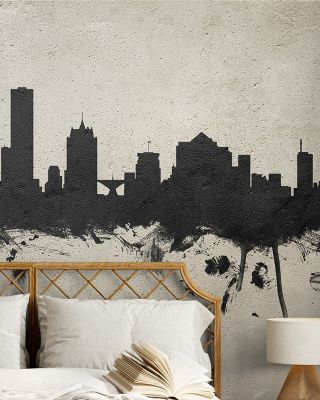 Milwaukee Wisconsin Skyline Concrete Wallpaper