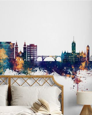 Spokane Washington Skyline Blue & Bronze