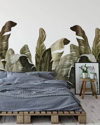 Leaves in Que Botanical Wallpaper Mural