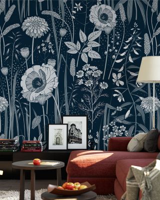 Wild Herbs Rising Botanical Wallpaper