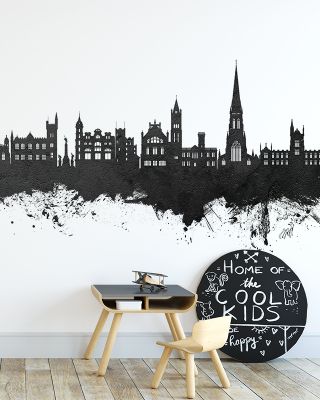 Derry Northern Ireland Skyline in Black & White