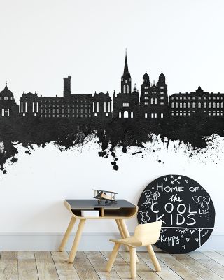 Dijon France Skyline in Black & White