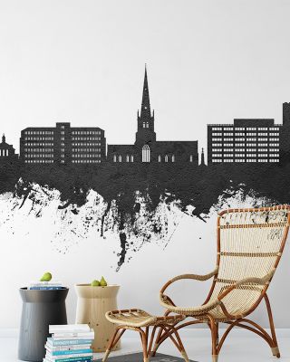Solihull England Skyline Black & White