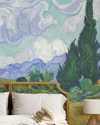 Wheat Field with Cypresses