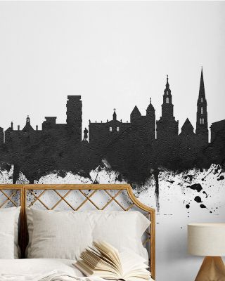 Worcester England Skyline Black & White