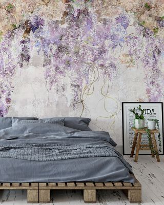 Blurry Lilac Branches Floral Wallpaper