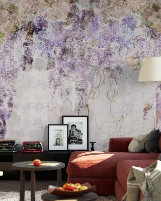 Blurry Lilac Branches Floral Wallpaper