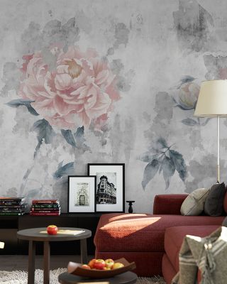 Blurry Peonies Dreamy Floral Wallpaper