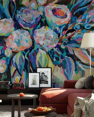 Bouquet Festivale Vibrant Floral Wallpaper