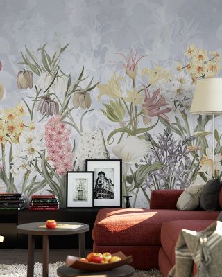 Happy Spring Flowers Floral Wall Mural