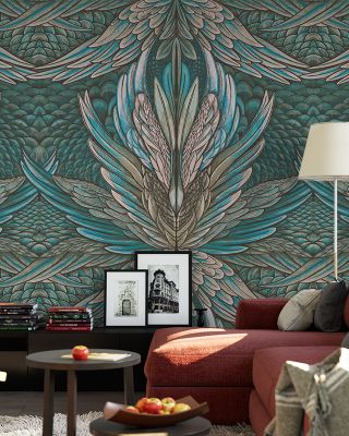 Iridescent Teal Modern Wallpaper