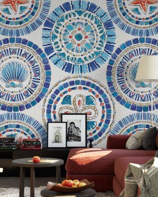 Maritime Plates White Nautical Wallpaper