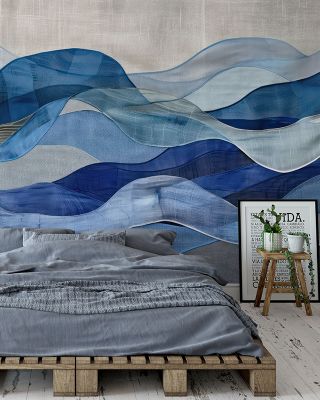 Quilted Waves Textured Wallpaper